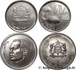 MAROC Lot de deux monnaies 1/2 et 1 Dirham AH1444 2023 Salé