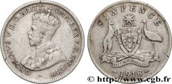 AUSTRALIE 6 Pence Georges V 1918 Melbourne TB+ 