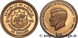 LIBERIA 25 Dollars Proof Kennedy 2000 
