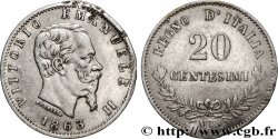 ITALIE 20 Centesimi Victor Emmanuel II 1863 Milan TB+ 