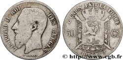 BELGIQUE 50 Centimes Léopold II légende française 1899 Bruxelles