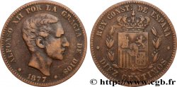 ESPAGNE 10 Centimos Alphonse XII 1877 Oeschger Mesdach & CO