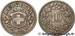 SWITZERLAND 10 Centimes (Rappen) croix suisse 1871 Berne - B