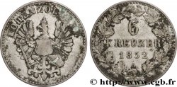 GERMANY - HOHENZOLLERN-PRUSSE - FRIEDRICH WILHELM IV 6 Kreuzer 1852 