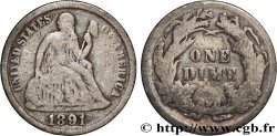 ÉTATS-UNIS D AMÉRIQUE 1 Dime Liberté assise 1891 Philadelphie