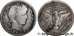 ÉTATS-UNIS D&nbsp;AMÉRIQUE 1/4 Dollar Barber 1893 Philadelphie
