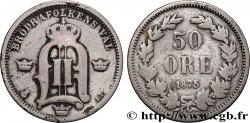 SUÈDE 50 Ore Oscar II 1875 Copenhague TB 