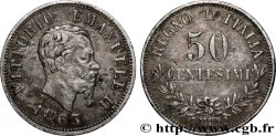 ITALIE 50 Centesimi Victor Emmanuel II 1863 Milan