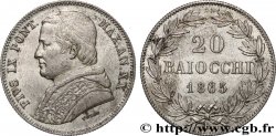 ITALIE - ÉTATS DU PAPE - PIE IX (Jean-Marie Mastai Ferretti) 20 Baiocchi an XX 1865 Rome