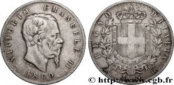 ITALIE 5 Lire Victor Emmanuel II 1869 Milan