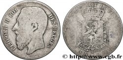 BELGIQUE 2 Francs Léopold II légende française 1867 Bruxelles