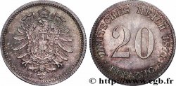 ALLEMAGNE 20 Pfennig aigle impérial héraldique 1874 Karlsruhe