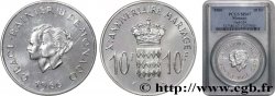 MONACO - PRINCIPALITY OF MONACO - RAINIER III 10 Francs argent, dixième anniversaire du mariage 1966 Paris