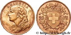 GOLD, PALLADIUM & PLATINUM INVESTMENT 20 Francs  Vreneli  1935 Berne