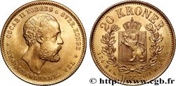 NORVÈGE 20 Kroner Oscar II 2e type 1876 Kongsberg