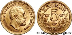 SUÈDE 5 Kronor Oscar II 1901 Kungsholmen