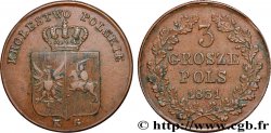 POLOGNE 3 Grosze monnayage révolutionnaire 1831 Varsovie