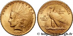 OR, PALLADIUM ET PLATINE INVESTISSEMENT 10 Dollars  Indian Head , 2e type 1910 Philadelphie