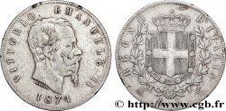ITALIE 5 Lire Victor Emmanuel II 1874 Milan