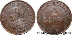 VATICAN ET ÉTATS PONTIFICAUX 2 Soldi Pie IX an XXI 1866 Rome
