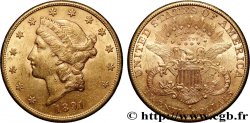 OR, PALLADIUM ET PLATINE INVESTISSEMENT 20 Dollars  Liberty  1891 San Francisco