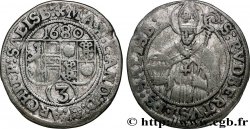 AUTRICHE - ARCHEVÊCHÉ DE SALZBOURG - MAXIMILIEN GANDOLPHE COMTE DE KÜENBURG 3 kreuzers 1680 Salzbourg