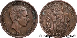 ESPAGNE 10 Centimos Alphonse XII 1878 Oeschger Mesdach & CO