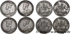 AUSTRALIE Lot 4 x 1 Shilling Georges V n.d. Melbourne