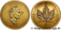 OR, PALLADIUM ET PLATINE INVESTISSEMENT 50 Dollars &nbsp;Maple Leaf&nbsp; Elisabeth II 1990  SPL 