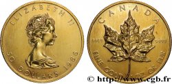 OR, PALLADIUM ET PLATINE INVESTISSEMENT 1 Oz - 50 Dollars &nbsp;Maple Leaf&nbsp; Elisabeth II 1986 