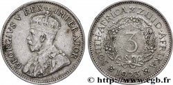 AFRIQUE DU SUD 3 Pence Georges V / couronne de feuillage  1923 Pretoria