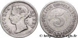 MALAYSIA - STRAITS SETTLEMENTS 5 Cents Victoria 1900 Bombay