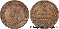 BRITISH INDIA 1/12 Anna (1 Pie) Georges V 1920 Calcutta