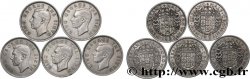 NOUVELLE-ZÉLANDE Lot de 5 pièces de 1/2 Crown Georges VI Années diverses Londres