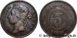 ÎLE MAURICE 5 Cents Victoria 1890 Heaton