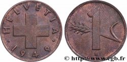 SWITZERLAND 1 Centime Croix Suisse / épi d’avoine 1949 Berne AU 