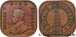 MALAISIE - ÉTABLISSEMENTS DES DÉTROITS 1/2 Cent Georges V 1932 