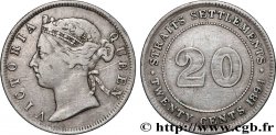 MALAISIE - ÉTABLISSEMENTS DES DÉTROITS 20 Cents Victoria 1894 