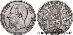 BELGIQUE - ROYAUME DE BELGIQUE - LÉOPOLD II 5 Francs  1869 