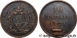 SAN MARINO 10 Centesimi écu aux trois tours 1875 Milan