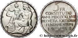 SUISSE 5 Francs centenaire de la constitution suisse 1948 Berne