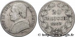 VATICAN ET ÉTATS PONTIFICAUX 20 Baiocchi Pie IX an XVIII 1863 Rome