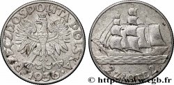 POLONIA 2 Zlote 15e anniversaire du port de Gdynia 1936 Varsovie