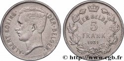 BELGIQUE 5 Frank - 1 Belga Albert Ier légende Flamande 1931 Bruxelles