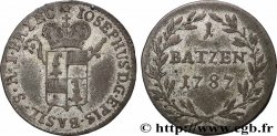 SWITZERLAND -  BISHOPRIC OF BASEL 1 Batzen Joseph Sigisond von Roggenbach 1787 
