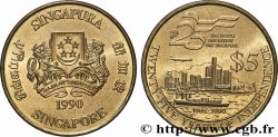 SINGAPORE 5 Dollars 25 ans de l’indépendance 1990 