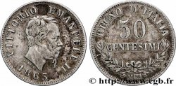 ITALIA 50 Centesimi Victor Emmanuel II 1863 Milan