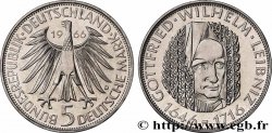 DEUTSCHLAND 5 Mark aigle héraldique / le philosophe et mathématicien Gottfried Wilhelm Leibniz 1966 Munich - D