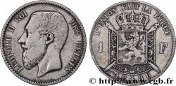 BELGIQUE 1 Franc Léopold II légende française signature L WIENER 1886 Bruxelles