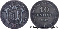 SUISSE - RÉPUBLIQUE DE GENÈVE 10 Centimes 1847 